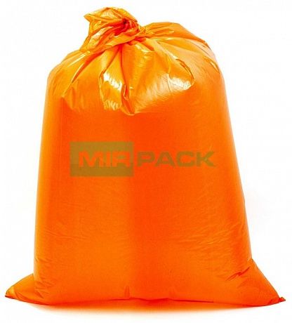 Мешки для мусора 120 л, 40 мкм, в рулоне 10 штук, ПВД, 2 слоя, 70x110 см, Премиум, оранжевые - Вид 2